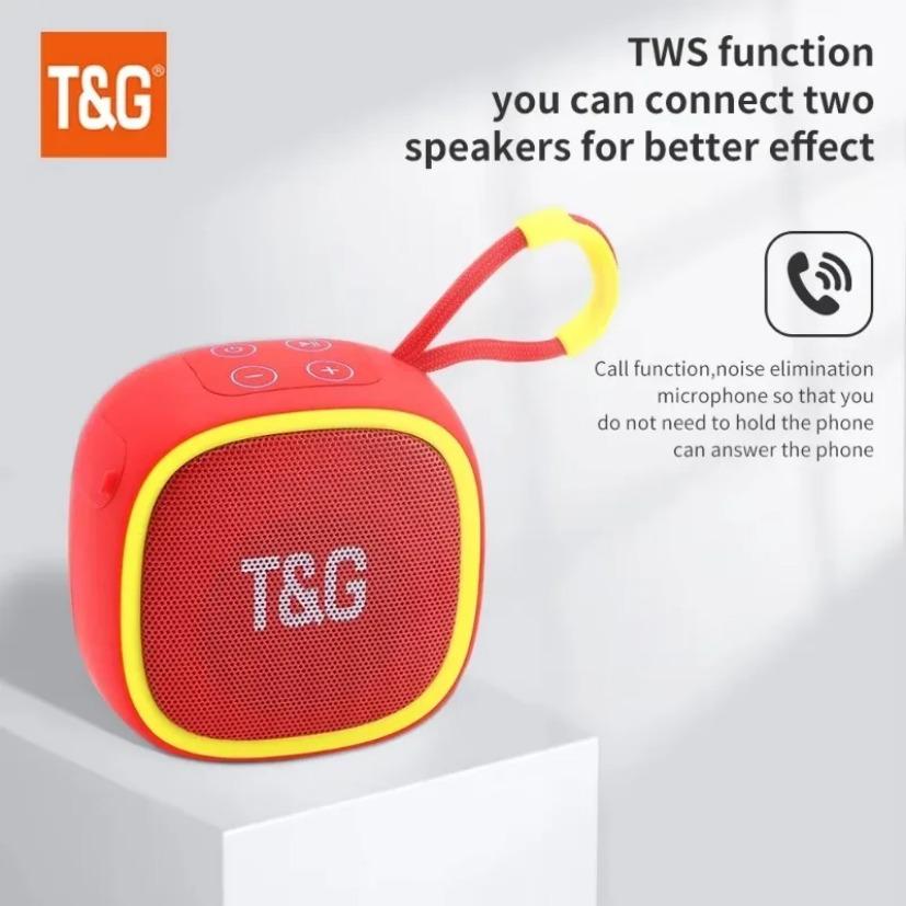 T&G Mini Wireless Powerful IPX4 Waterproof Bluetooth Speaker TWS Bluetooth 5.3 Sound Box HIFI Loudspeaker Support TF Card Radio