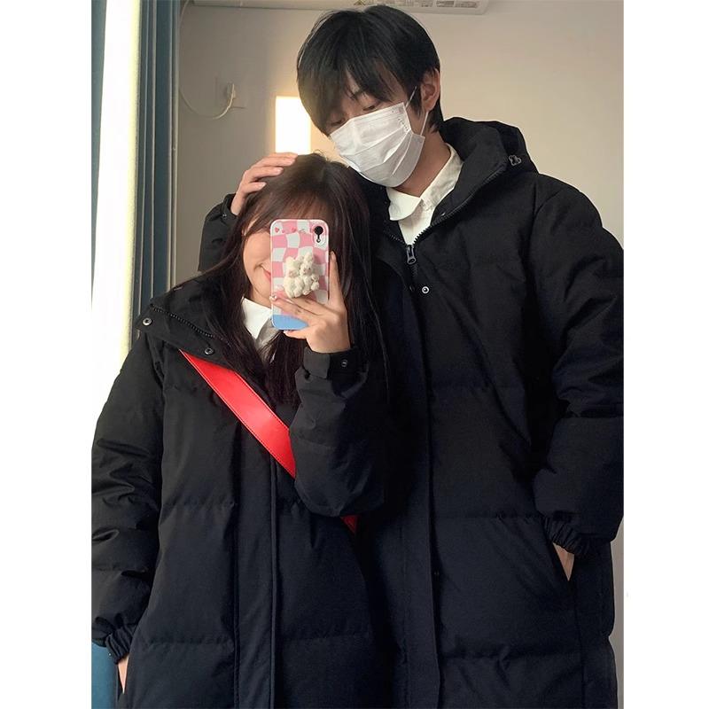 2024 Women's Mid-Length Over-the-Knee Cotton Jacket for Students - Thickened Winter Coat for Art Exams