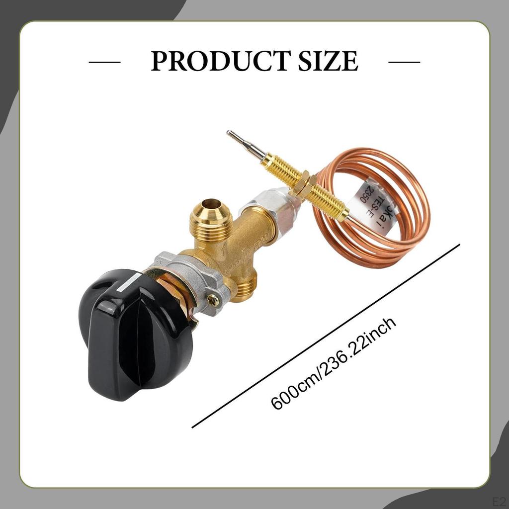 Plynový krbový řídicí ventil Zabezpečení při selhání plamene 23,62 palce s knoflíkovým spínačem pro