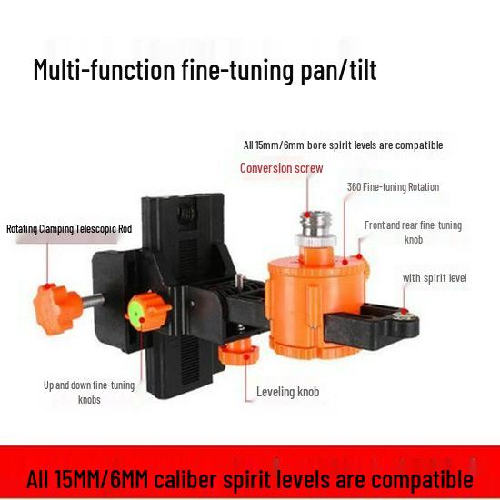 Universal Multi-Functional Pan Head Telescopic Pole with Spirit Level Adjustment