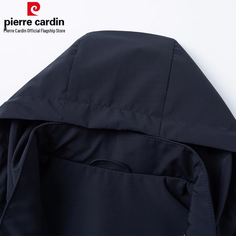 Pierre Cardin Men's Milk Silk Anti-Wrinkle Detachable Hood Jacket