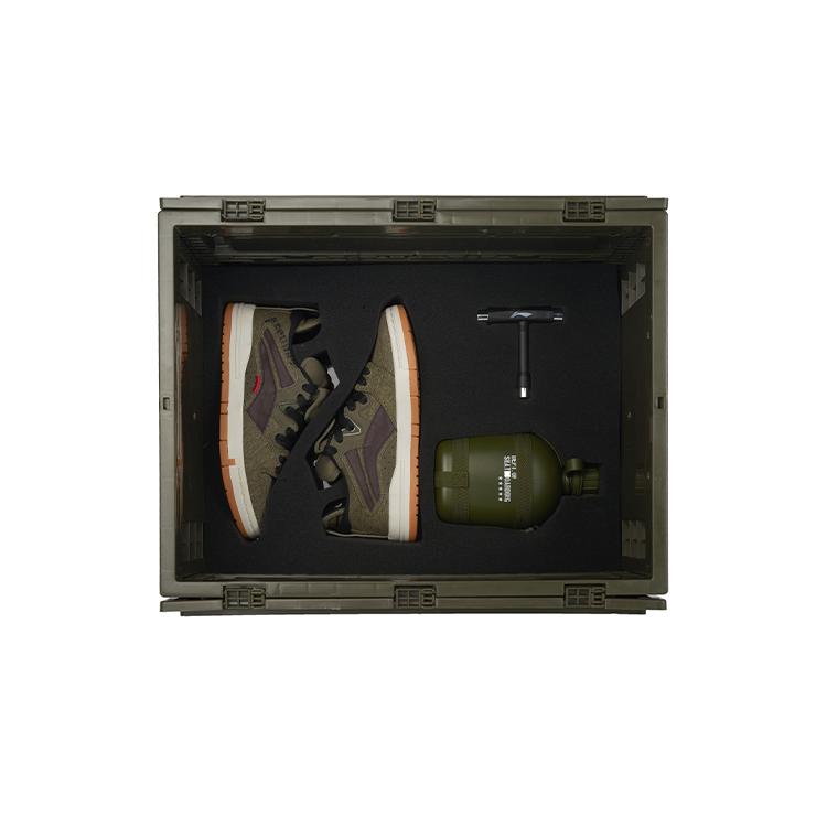 

Новые мужские кеды LiNing Wave Pro, прочные, дышащие, средней высоты, для скейтбординга, армейский зеленый AECR083-1 43.5