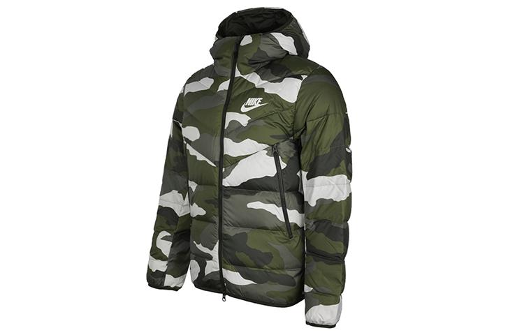 Nike Down Jackets Men's Green Camouflage Hooded Moderate Other BV4764-222