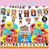 Piratenthemen-Geburtstagsparty-Set mit Luffy-Cartoon-Kuchenaufsatz und Spiralballons