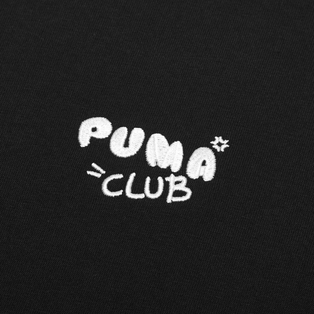 PUMA Embroidered Logo Cartoon Straight Cut Printed Short Sleeve Dress Women dresses Black 533105-01