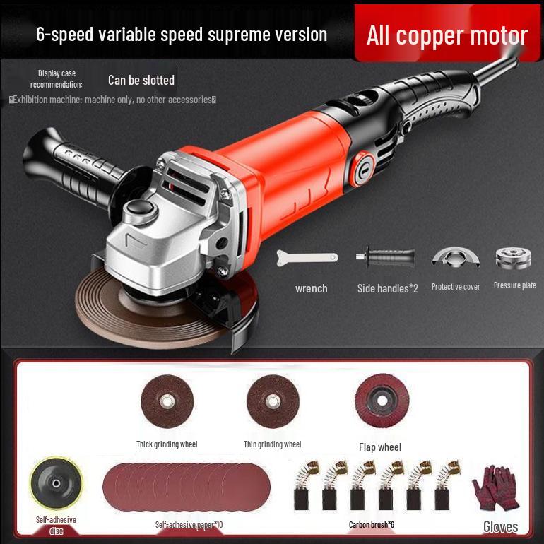 Multi-Purpose Small Angle Grinder & Polisher - Handheld Cutting and Grinding Tool with Wheel