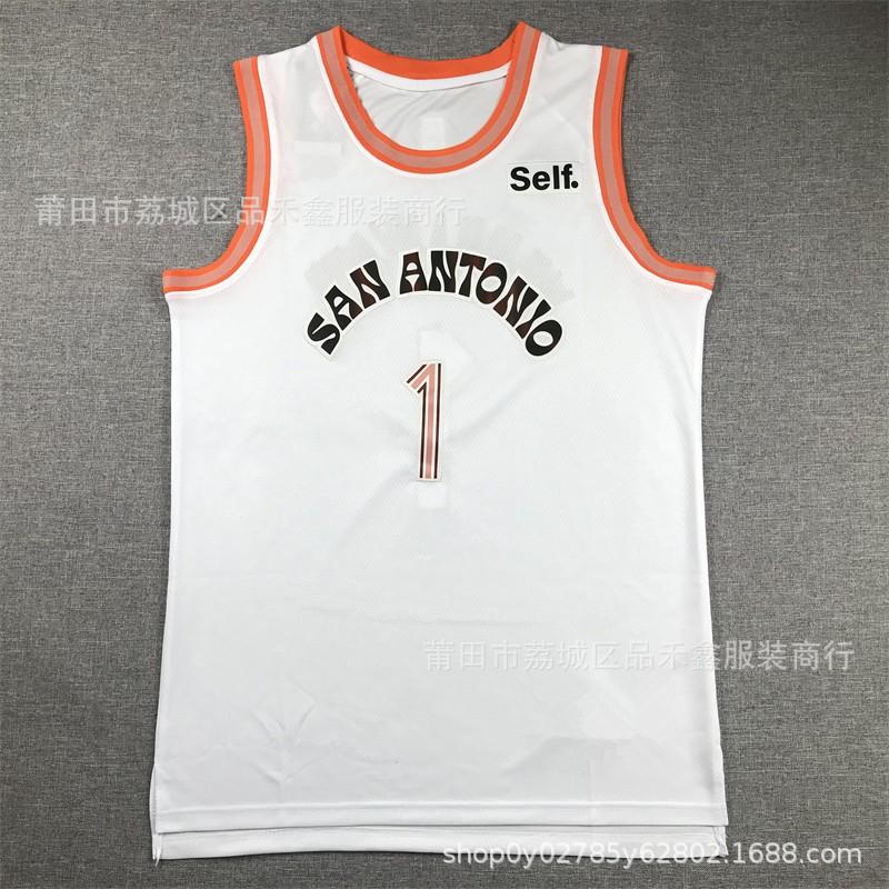 Mens Womens Basketball Jersey Green White Black Embroidered NBA San Antonio Spurs Wembanyama 1 Youth Adult Size
