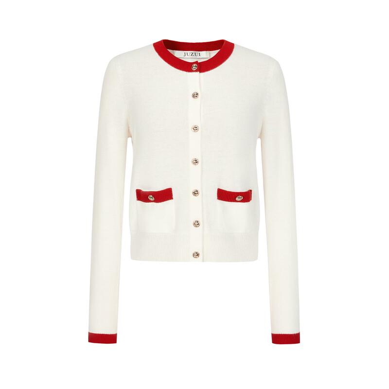 JUZUI Women's Colorblock 100% Wool Knit Sweater