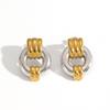 Geometric Stainless Steel Hoop Earrings For Women With High End Fashion Style
