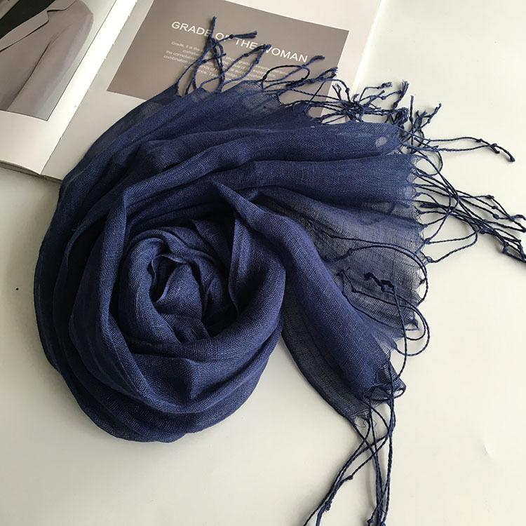 South Korea Dongdaemun Light Linen Scarf, Solid Color Sunscreen Scarf, Source