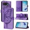 For Google Pixel 10a Wallet Case with Wrist Strap Butterfly Imprint Leather Phone Cover
