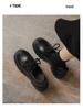 Women's Platform Lace-Up Loafers - Spring 2024, Hidden Heel 8.5CM, Chunky and Thick Sole.