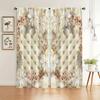 Luxurious Attractive Flowers Printed Curtain Rod Pocket Drapes Decorative Curtains For Living Room Bedroom Office Home Decor