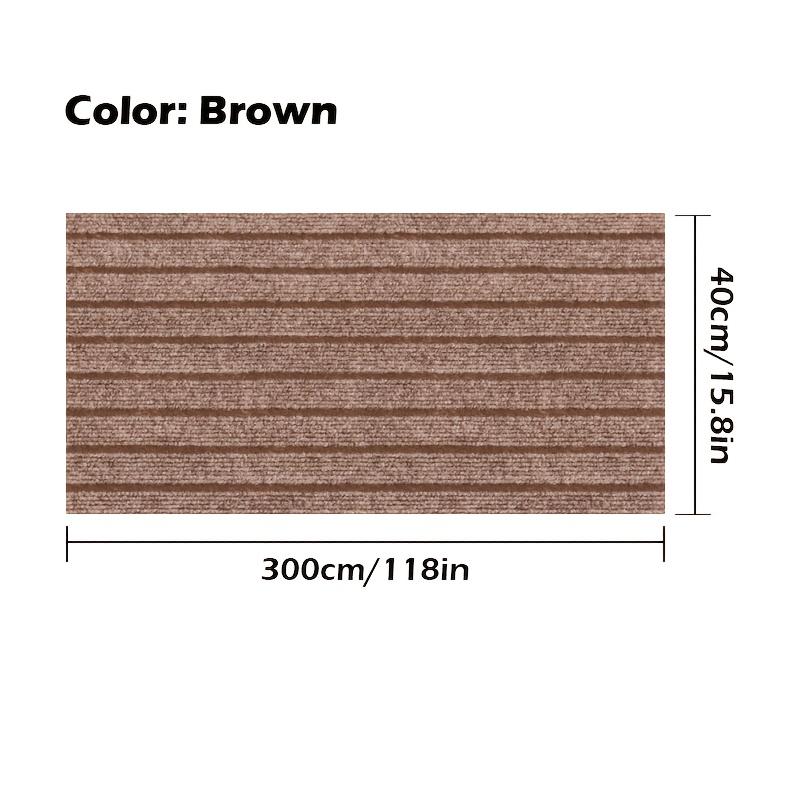 40cmx3m DIY Solid Color Striped Kitchen Door Mat Floor Mat Room Decoration Self-adhesive Non-slip Carpet Home Decor Hallway Rug