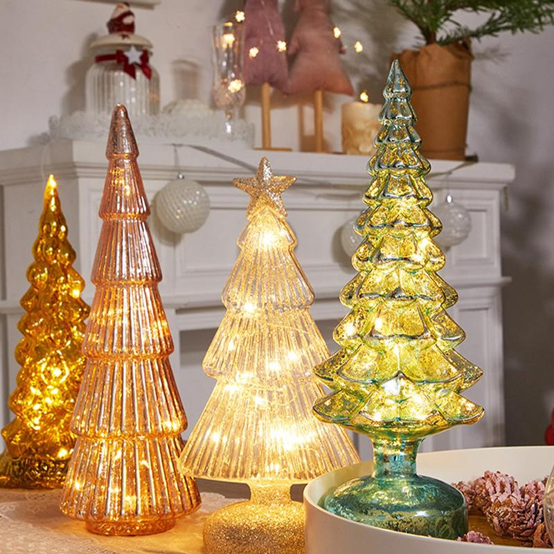 Glowing Christmas Tree Light Christmas Ornament Luminous Desktop Decoration Led Night Light Party Xmas Decor Festival Gift
