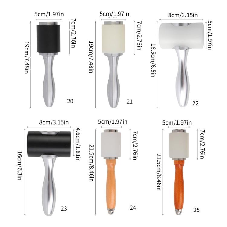 Leathercraft Mallet with Wood/Plastic/Metal Handle for DIY Sewing Cowhides Tools