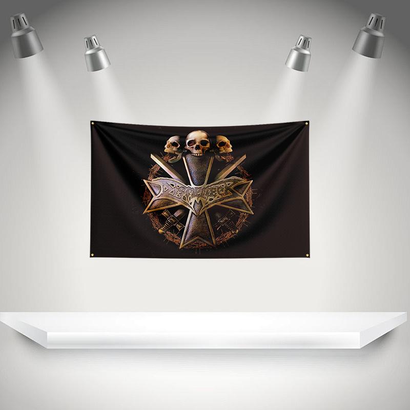 D-dismember Flag Rock Music Band Banner HD Printing Tapestry Exhibition, Music Band Fans, Garage Decor