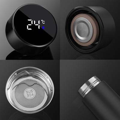 17 oz Vakuumisoleret Kaffekrus Dobbeltvægget Vandflaske med LED Temperaturdisplay Aftageligt Filter
