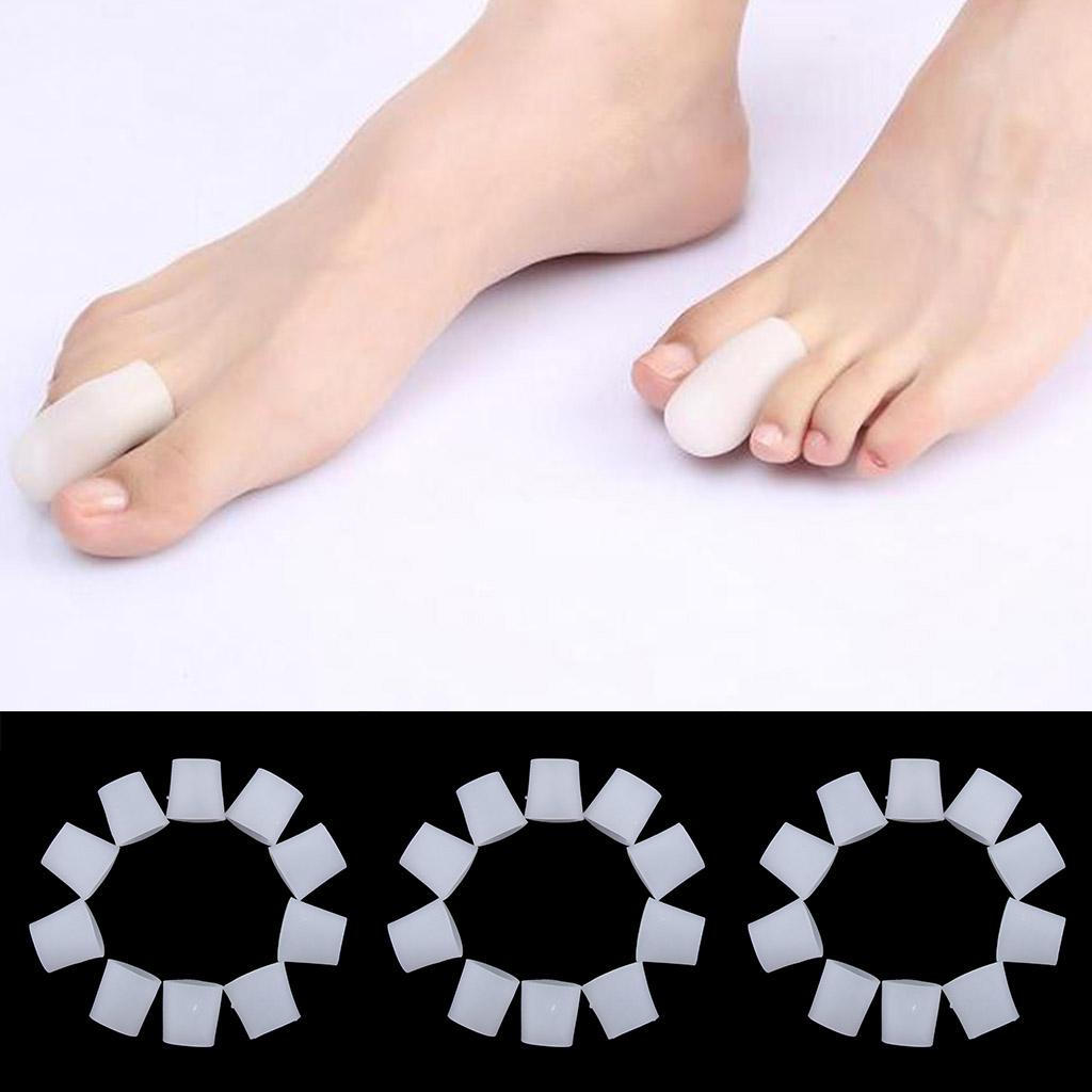 

15 пар силиконовых гелевых колпачков-рукавов для пальцев ног, разделители, белые