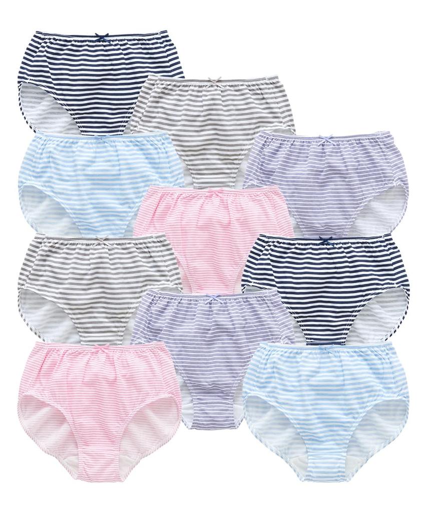 Nissen Regular Cotton Elastic Basic Size LL Shorts, 100% Print, Non-Slip, 10-Pack, Border,