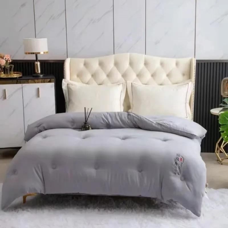 Japanese-style Class A raw cotton soybean fiber soybean quilt summer cool quilt spring and autumn thickened winter quilt 150x200cm 1.5kg серый
