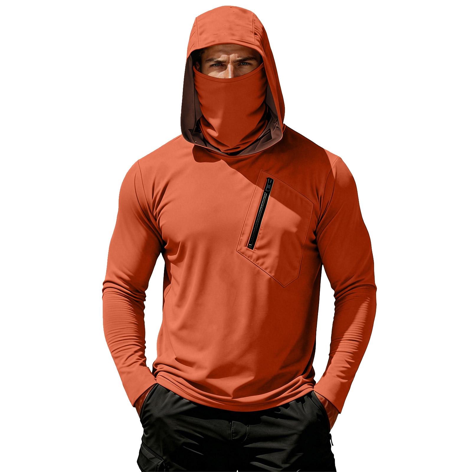 Lightweight Hoodie Mens Sun Hoodie Fishing Hoodies for Men Sun Hoodie Men Fishing Clothes Men L шафрановый