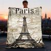 1pc Paris Eiffel Tower Throw Blanket Polyester Fiber, Lightweight Flannel, Soft & Warm, All Season Use for Outdoor, Camping