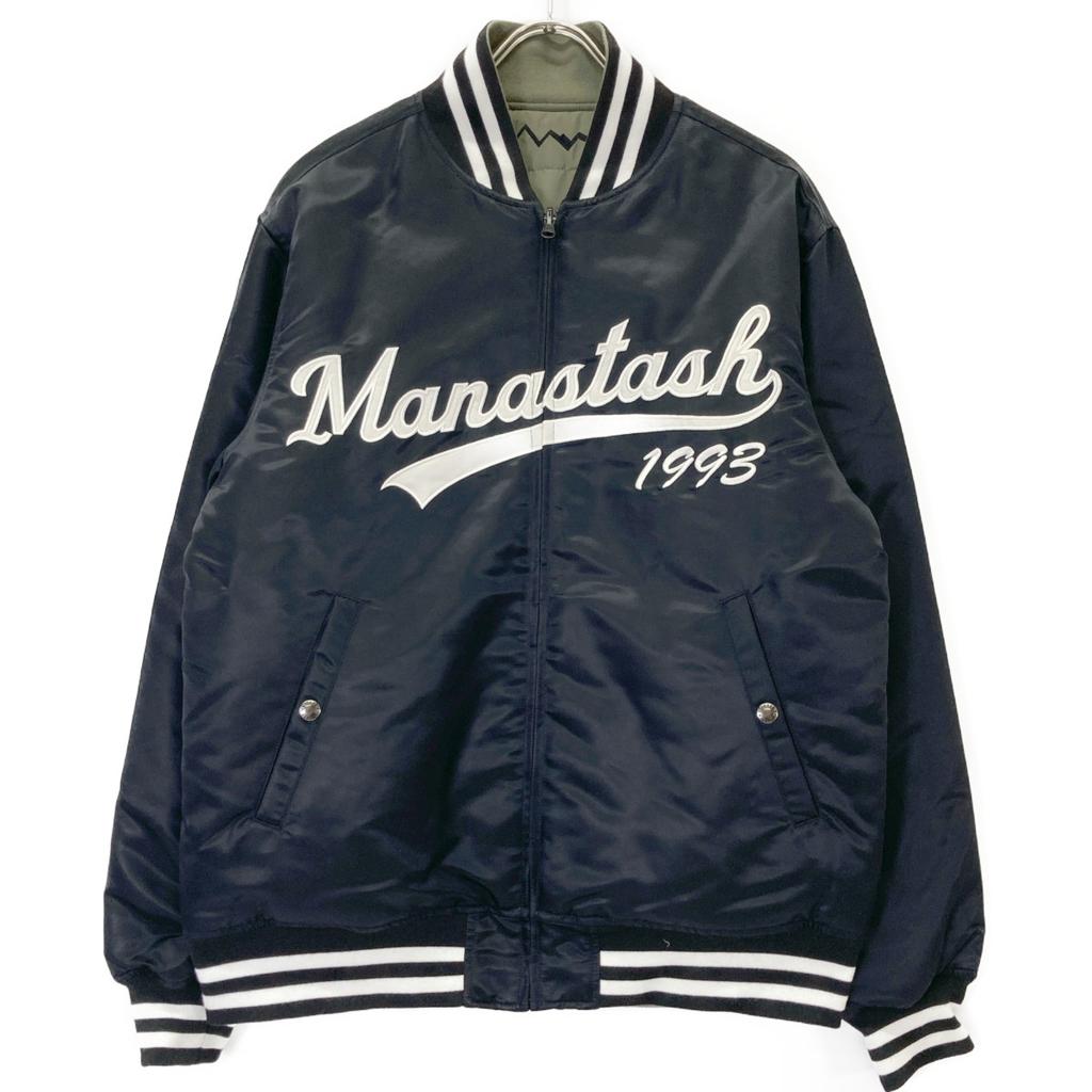 MANASTASH Navy X Khaki Reversible Nylon Stadium Jacket Jacket M navy/khakiUsed