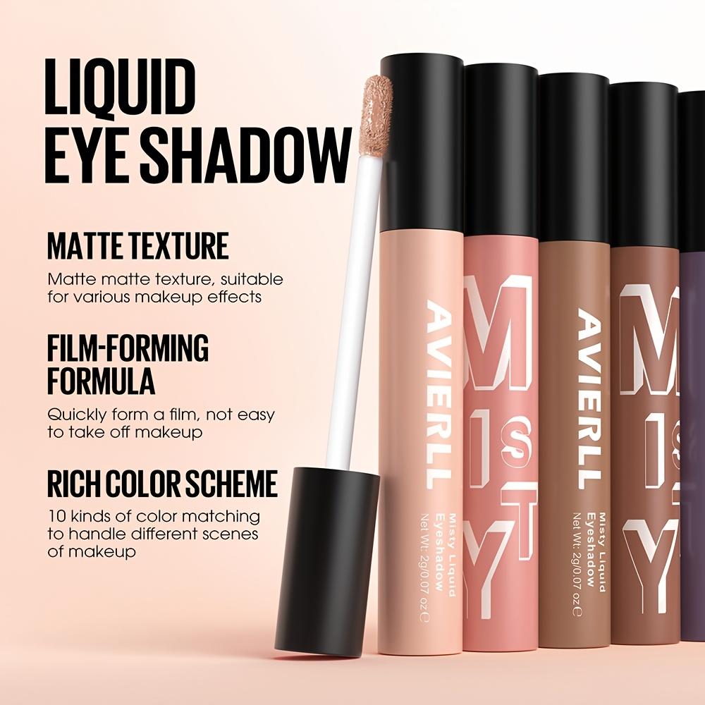 1 PZ/10 PZ AVIERLL Ombretto Liquido Opaco Impermeabile Lunga Tenuta Anti-Macchia Liscio Pigmentato Nude per Trucco Occhi Smoky per Donne