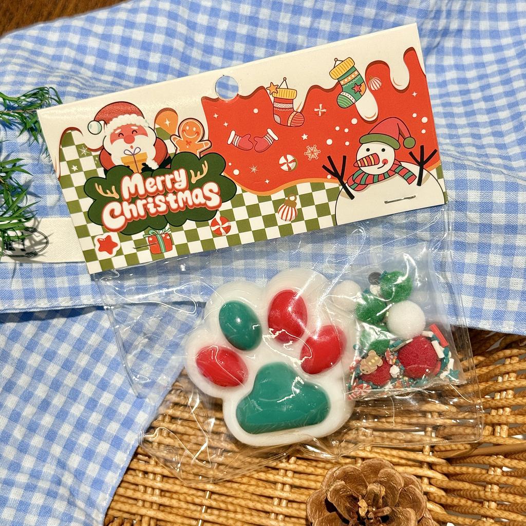 Lovely Christmas Taba Squishy Toys Santa Claus Snow Man Fidgets Toys Squeeze Stresses Relief Paw Squishies Party Favors