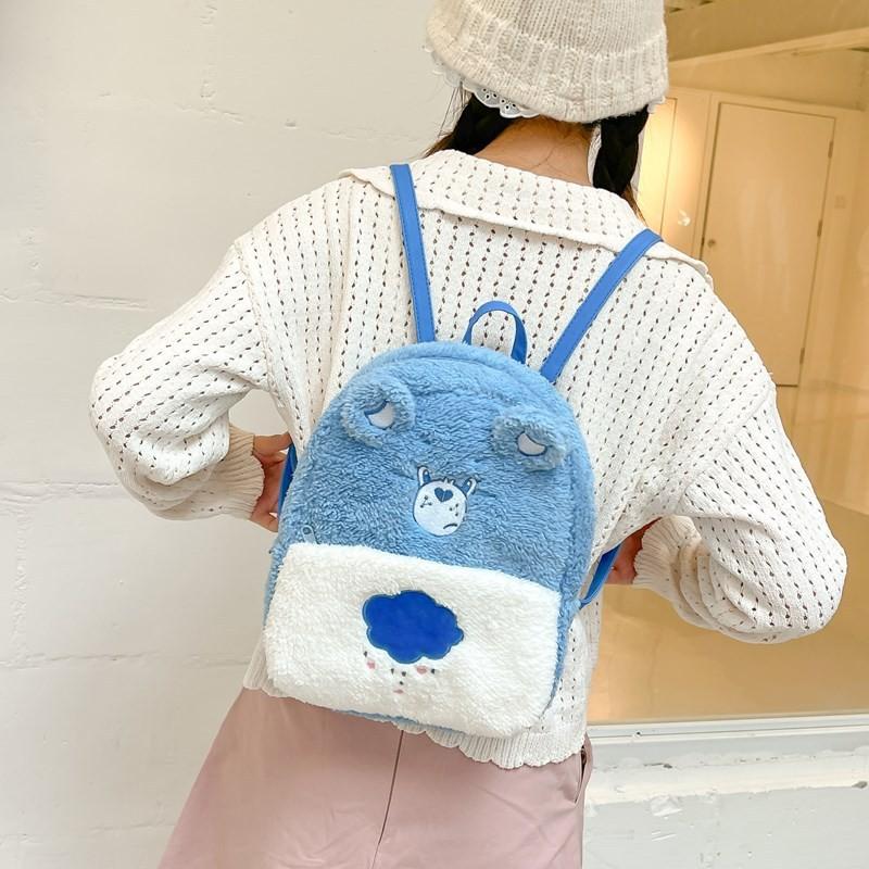 Carebears Plush Cartoon Backpack Fashion Schoolbag Creativity Handbag Gifts