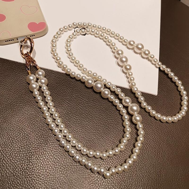 Lanière Anti-Perte Universelle pour Téléphone Collier Porté en Bandoulière Chaîne de Téléphone Longues Bandoulières Perles Pour Iphone Xiaomi Samsung Huawei Pendentifs