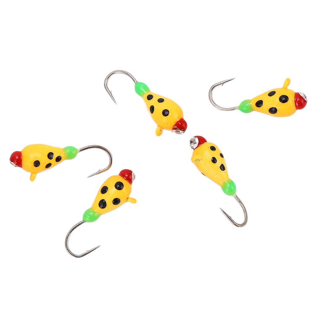 5 Pcs Ice Fishing Hooks High Carbon Steel Fishing Jigs Kit Winter Fishing Lures Head for Outdoor