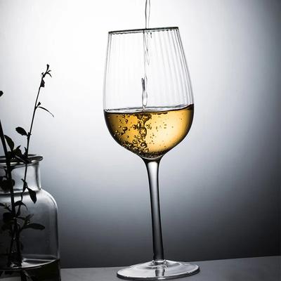 Golden Edge Vertical Striped Wine Glass Wedding Crystal Glass Goblet Champagne Glasses Transparent Vodka Whiskey Cup Beer Glass