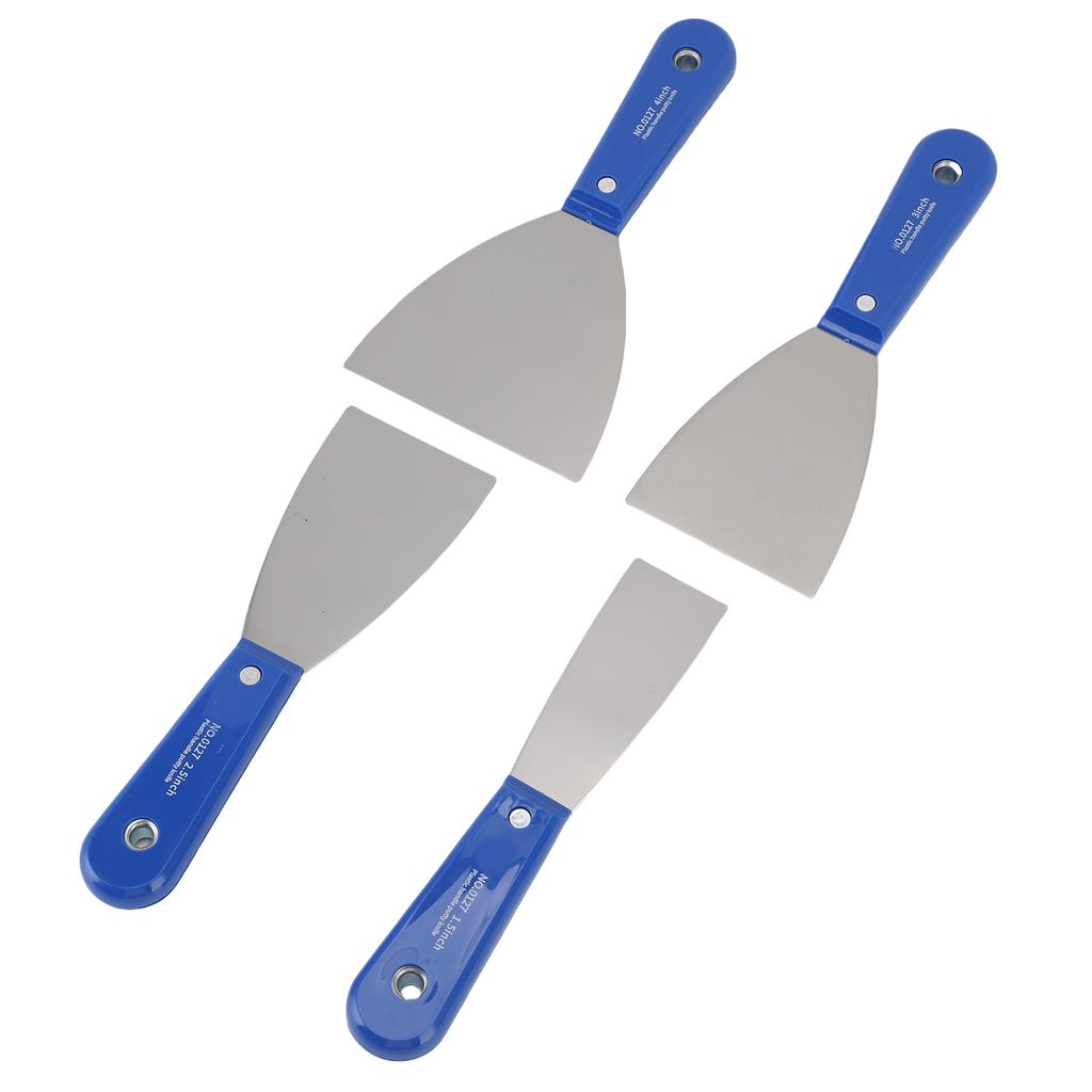4Pcs Putty Scraper Set with Storage Bag Metal Carbon Steel Plastic Handle Drywall Repair Spreading Painters Tool