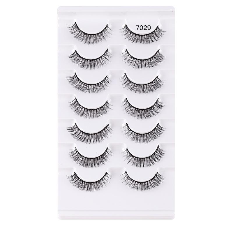 7 Pairs Of Chemical Fiber False Eyelashes Simulation Curled Thick Short Eyelashes
