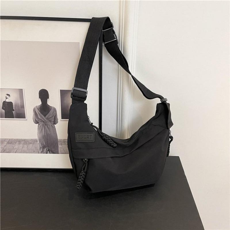 

Candy color nylon bag women s new large-capacity shoulder dumpling bag versatile messenger portable shoulder bag 0 чёрный