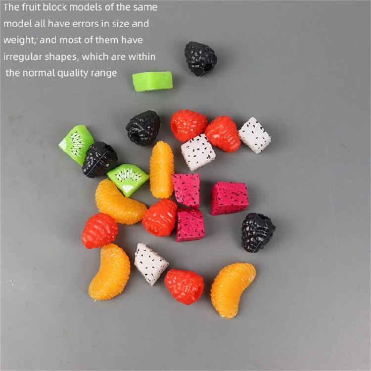 10PCS Colorful Fake Fruit Blocks Double Side Decorative Artificial Fruit Model