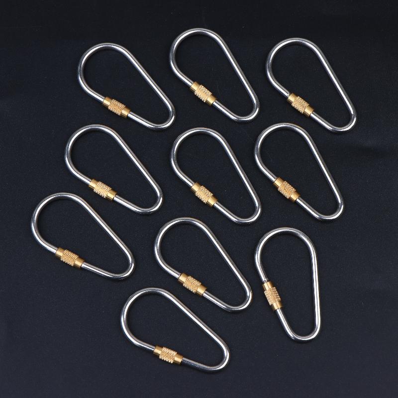 10/20/30Pcs D Type Locking Carabiner Screw Gate Multipurpose D-Ring Anti Lost Clip For Outdoor Hiking Camping And Keychain Use