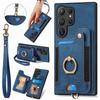 Case for Galaxy S26 Ultra - Leather/PU, Blue, With Ring