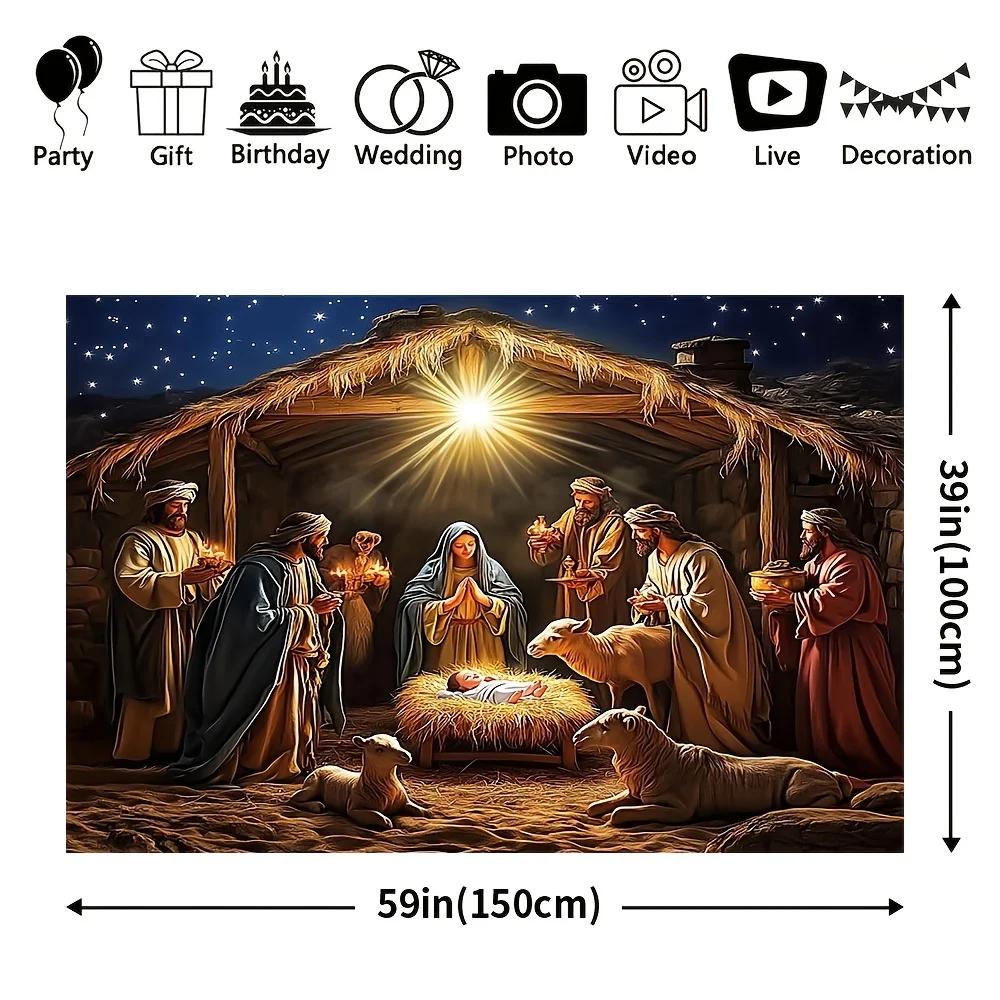 Multi-functional Christmas banner for festivals - 70.8x90.5 inches polyester suitable for festival and birthday decorationsZL