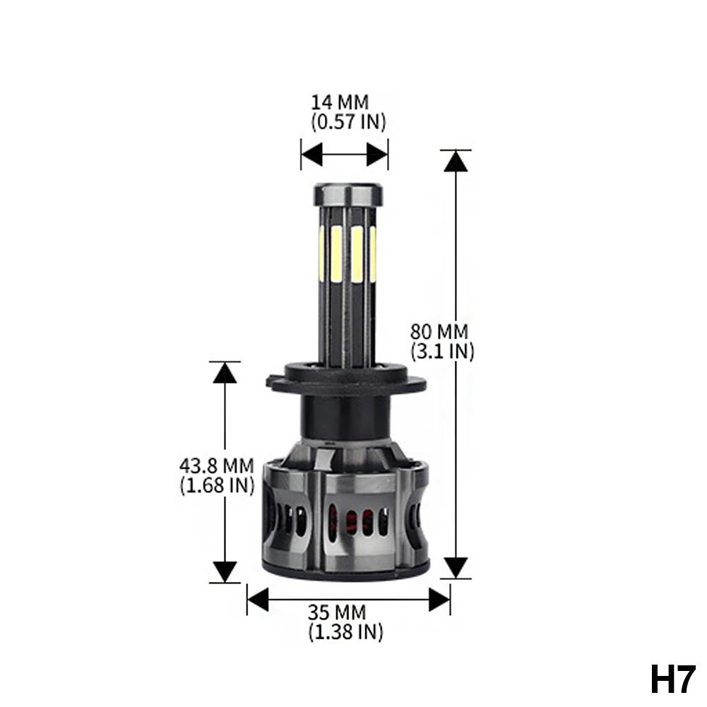 2 Stück 8 Seiten LED 12V H8 H11 H7 LED 20000LM HB3 9005 HB4 H1 H3 H4 LED Scheinwerferbirne Canbus 100W 3D 360 Grad Super Auto Lampe