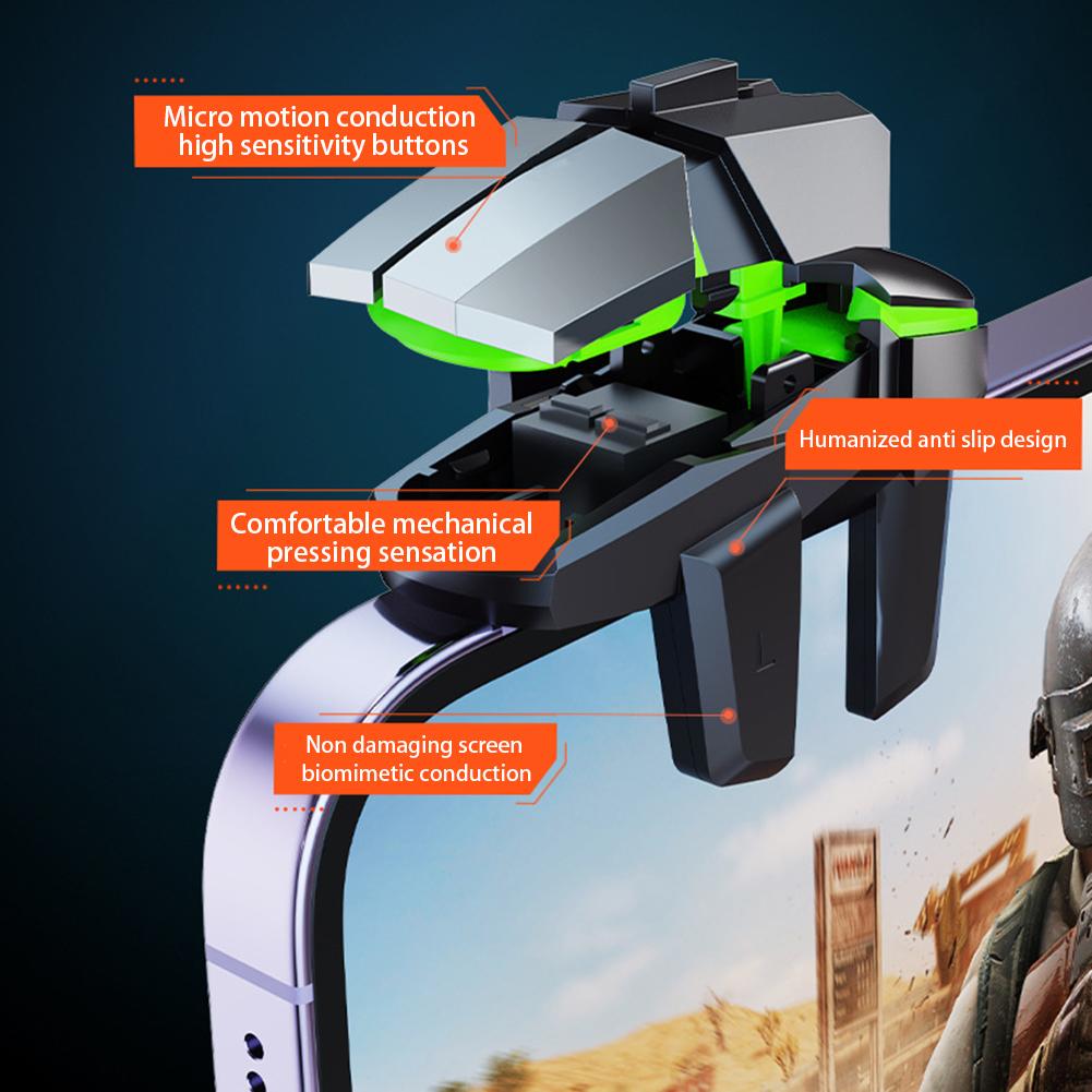 Handy-Spiel-Trigger für PUBG Handy-Gaming-Controller 6-Finger-Trigger Empfindliches Shooting-Gamepad L1 R1 Ziel-Tasten Gaming-Griff