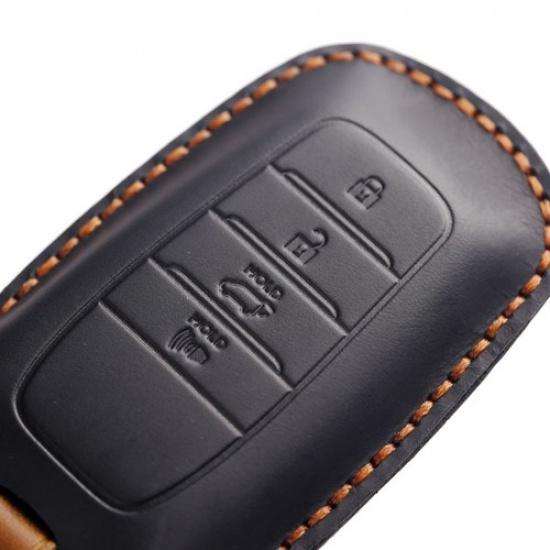 Leather Remote Key Fob Cover Case Shell Holder for Toyota Land Alphard Cruiser