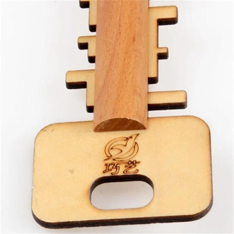 Intellectual Educational for Children Adult DIY Wooden Toy Unlock Puzzle Key Classical Funny Lock Toys