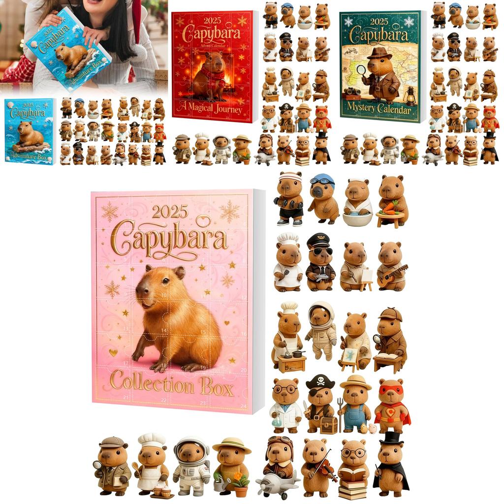 Christmas Capybara Countdown Blind Box With Mini Acrylic Pendant For Holiday Gift Exchange