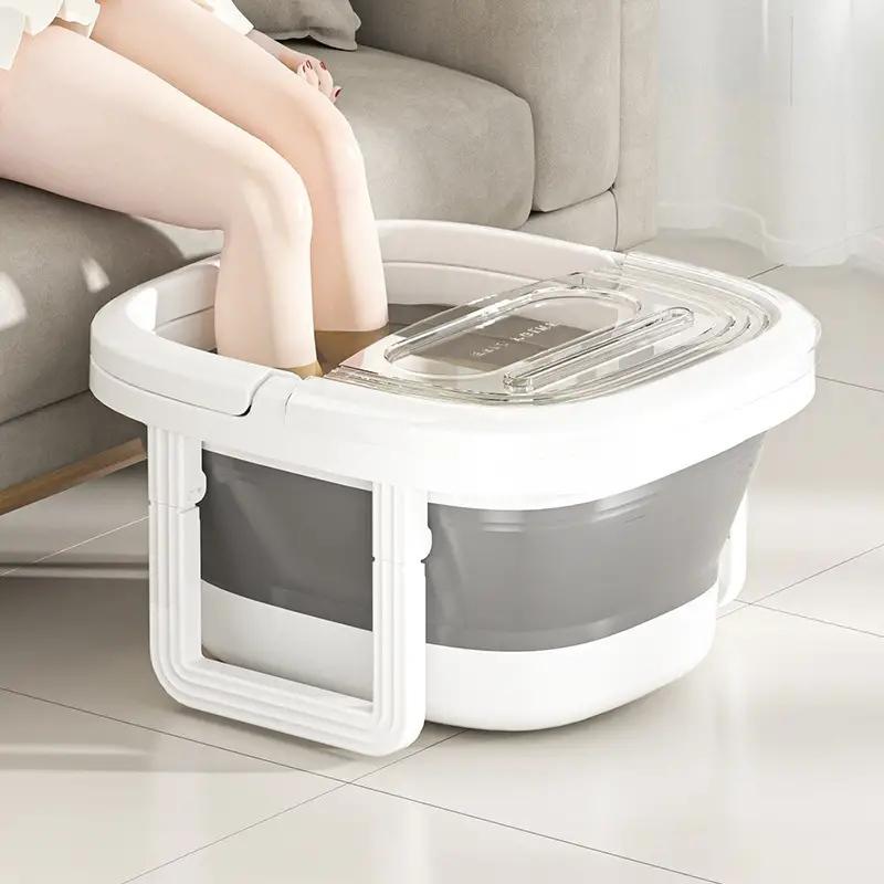 

Портативная складная ванна для ног - массажная ванна без запаха и батареек для расслабляющего спа-процедура серый