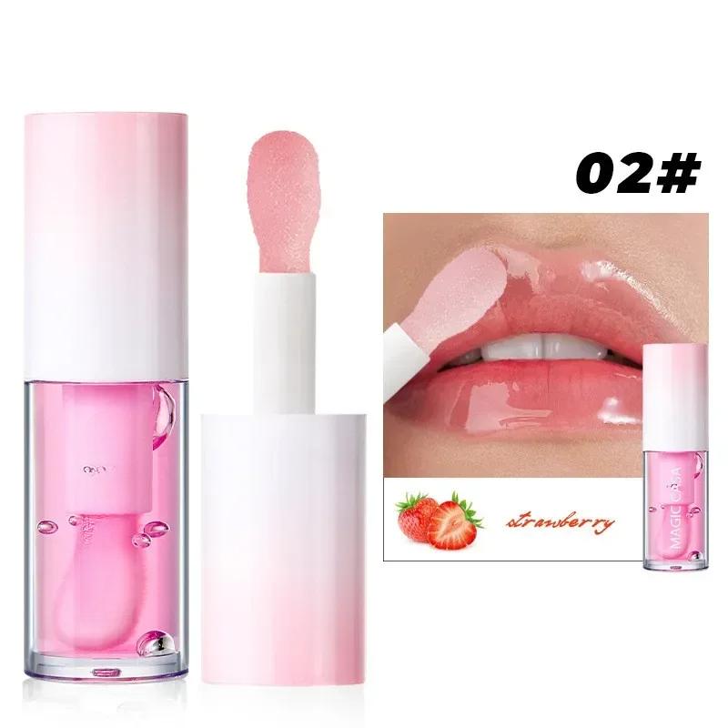 5 Colors Moisturizing Fruits Candy Lip Gloss - Pearlescent Lustrous Mirror Nude Lip with Natural Lip Oil Valentine's Day Gifts