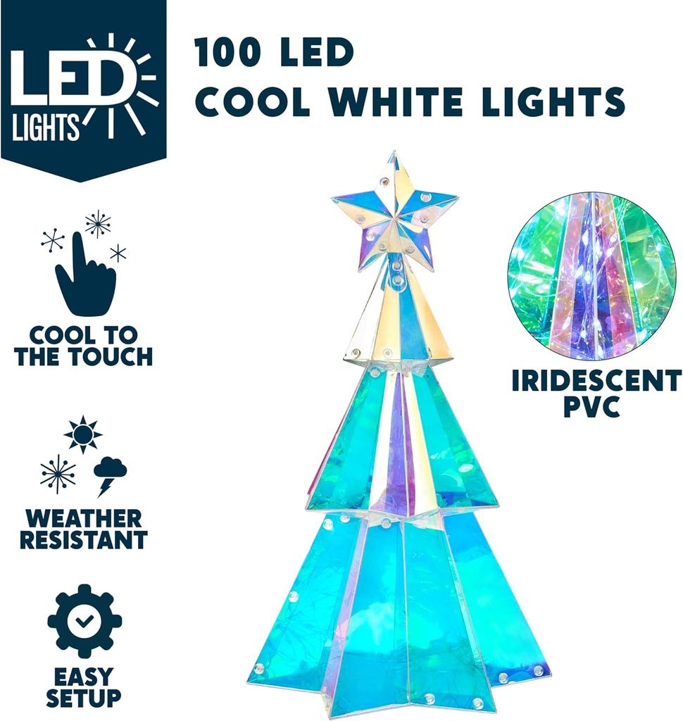 JOYFY15 i Prismatic Iridescent Julegrantlys Dekorasjoner Prismatic Christmas100 LED-lys for Julaften Nattdekor