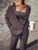 2025 Spring/Fall Women's Knitted Three-Piece Set: European/American Style Coat, Vest, and Pants